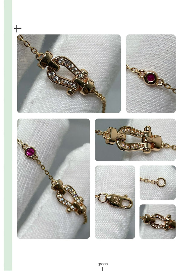 FORCE 10 DIAMOND CHAIN LINK PINK GOLD BRACELET