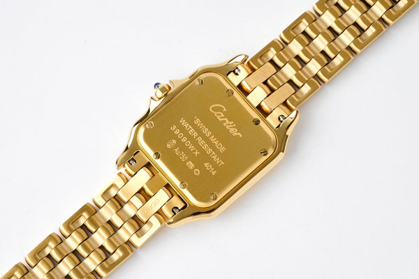 PANTHERE 27MM GOLD CASE DIAMOND BEZEL WHITE DIAL