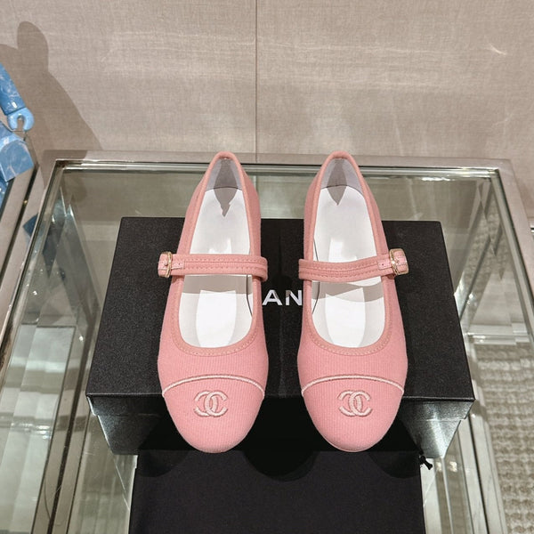 mary jane flat pink corduroy