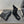 CC 25S Round-Toe Electric Embroidered Thick-Sole Ankle Boots in Black Glossy Cowhide and Embroidered Latticework 442494