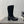 CC 25S Round Toe Mid-Heel Zippered High Boots in Black Cowhide and Suede  442489