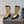 CC 25S Round Toe Mid-Heel Zippered High Boots in Brown Black Cowhide 442488