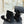 CC Classic Pearl Chain Colorblock Block Heel Ankle Boots Black Suede 473317