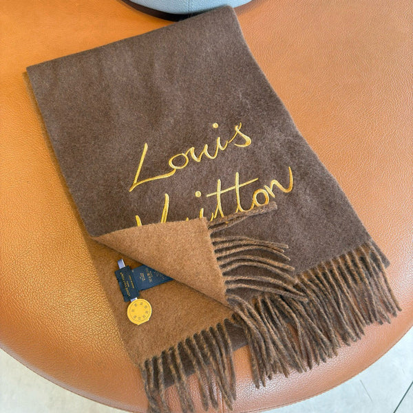 LV Scarf 180cm Double-Sided Sheep Wool 838267
