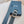 CD Belt 35mm Black Blue Leather Silver Buckle