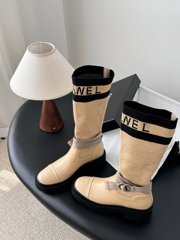 CC 25K High Sock Boots Beige Flyknit 507997