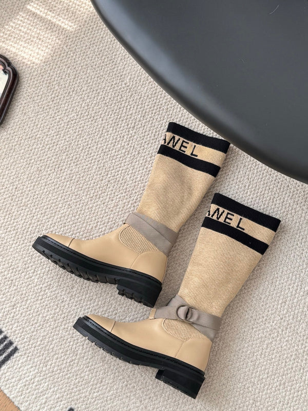 CC 25K High Sock Boots Beige Flyknit 507997