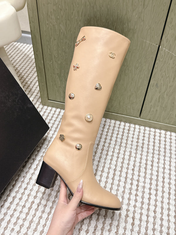 Chanel Riding Boots  Brown Lambskin 567793