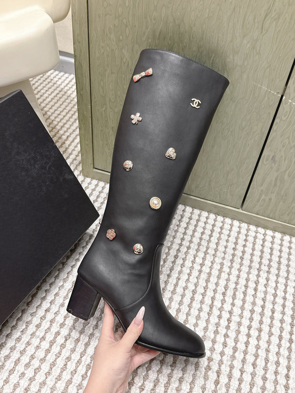 Chanel Riding Boots  Black Lambskin 567792