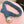 CC Stamp Buckle Women Belt 30mm Elastic Blue Cowhide 196835
