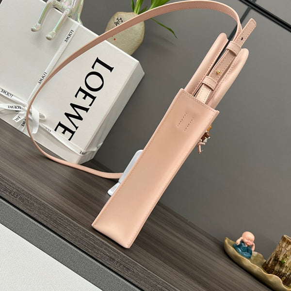 LOE Standard A5 Tote bag in Glossy Pink Calfskin 274267