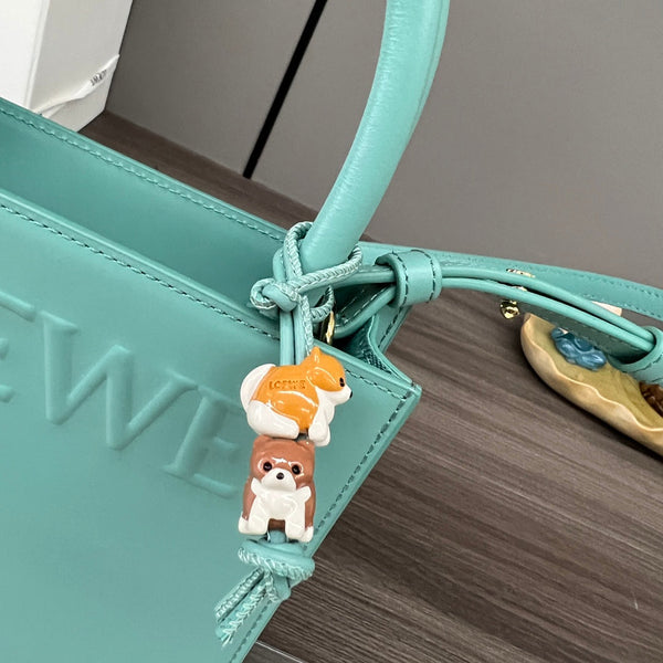 LOE Standard A5 Tote bag in Glossy Turquoise Calfskin 274269