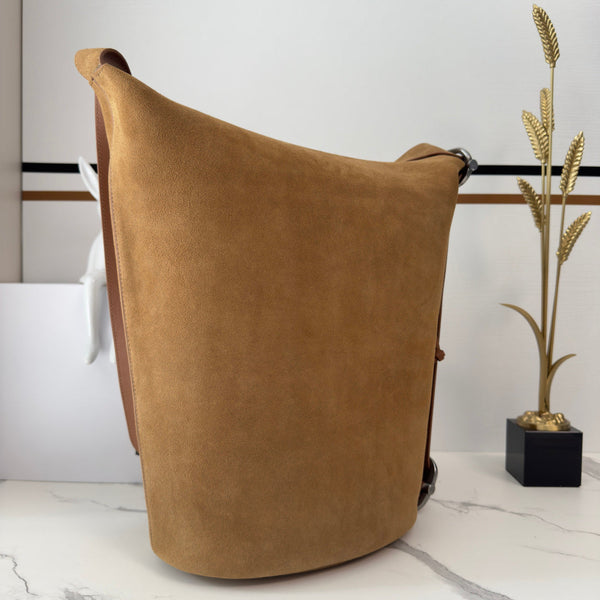 Loewe Loop Medium 39cm in Brown Suede Cowhide 274230