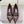 Jimmy Choo 26WF Pointed Toe Rhinestone Bow Chunky Heel Burgundy Sheepskin 573541