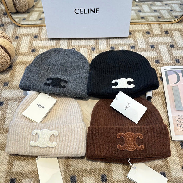 Celine 2025 Fall/Winter New Wool Grey Hat 960101
