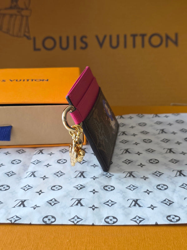 LV Christmas Collection Charms Card Holder Brown Monogram Canvas 274907