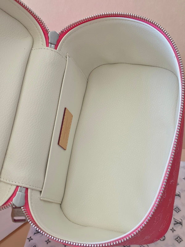 LV Nice Mini Toiletry Bag Rose Red Monogram Canvas 275166