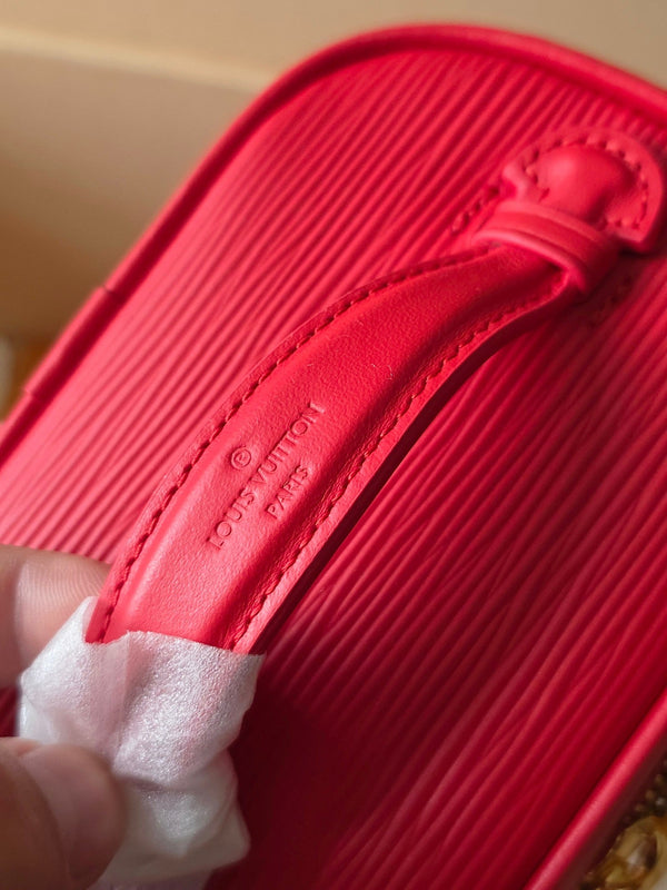 LV Nice Nano Cosmetic 10.2 Bag Rose Red Epi Leather 275221