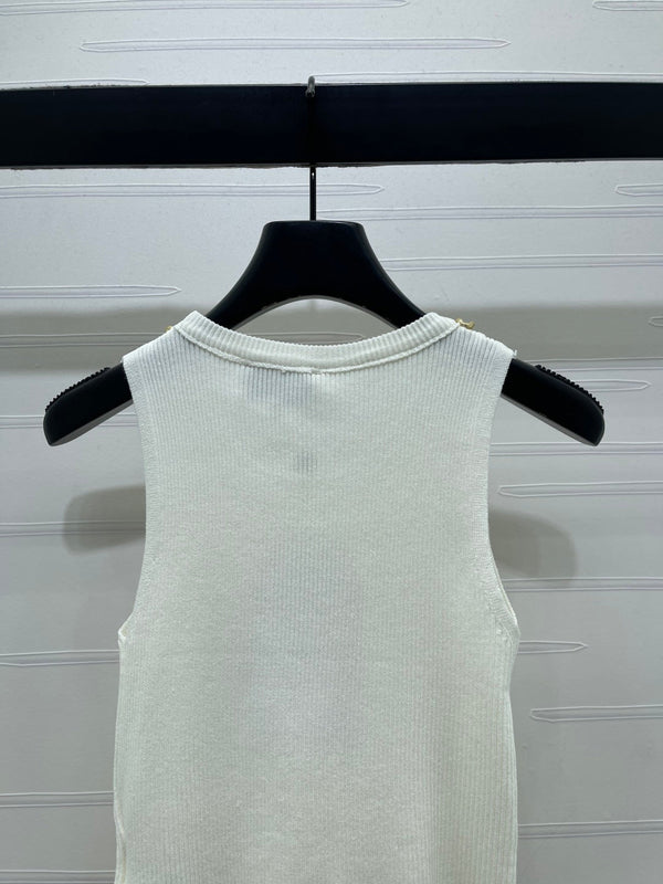 CHANEL 26 CHAIN KNIT VEST BLACK WOOL 335389