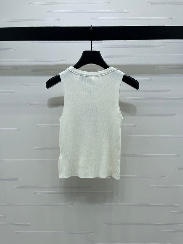 CHANEL 26 CHAIN KNIT VEST BLACK WOOL 335389
