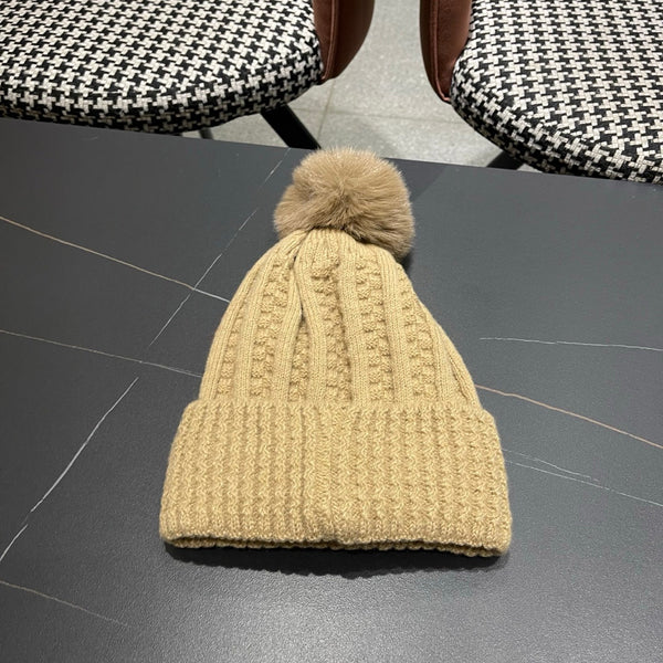 Chanel Knitted Beanie Brown in Fibrous 979984