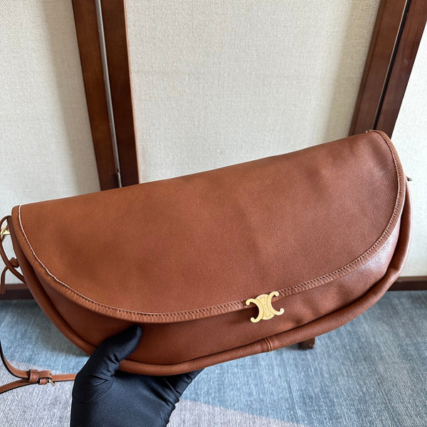 Celine Half Moon Brown Bag In Lambskin 276269