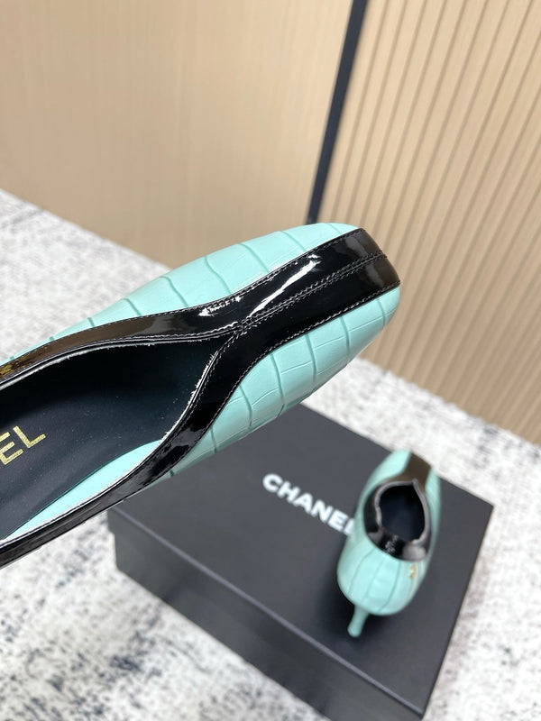 Chanel 26 Closed-Toe Slingback Mint Green in Cowhide 591408