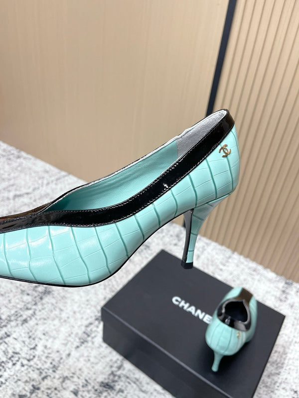 Chanel 26 Closed-Toe Slingback Mint Green in Cowhide 591408