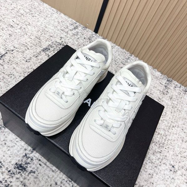 Chanel 26SS New Casual White Sneakers in Cowhide with Mesh Cloth 591414