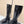 Chanel Croc-Embossed Square-Toe Black High Boots in Cowhide 591398