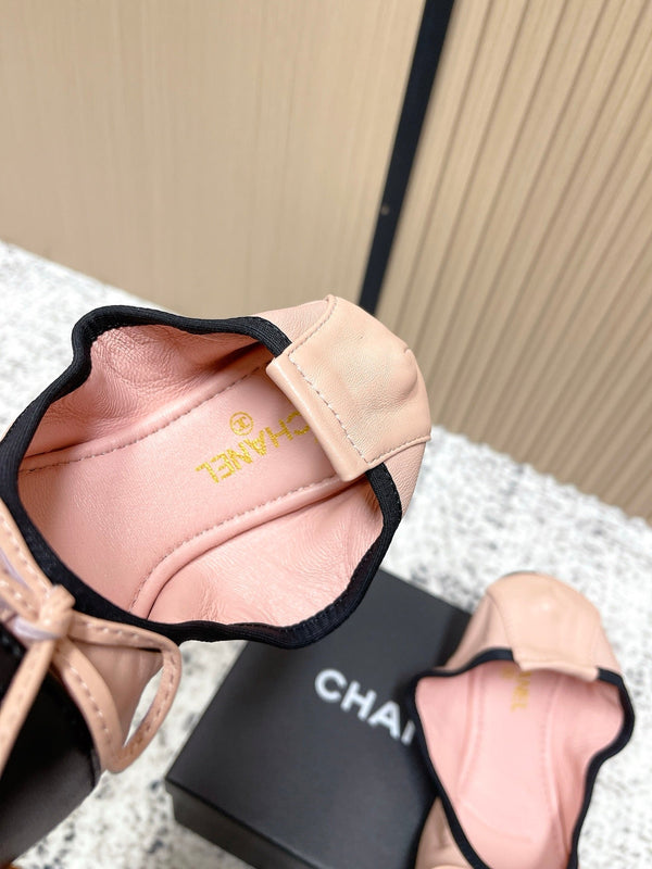 Chanel 26SS Ballet Flats Shoes Pink in Lambskin 591392