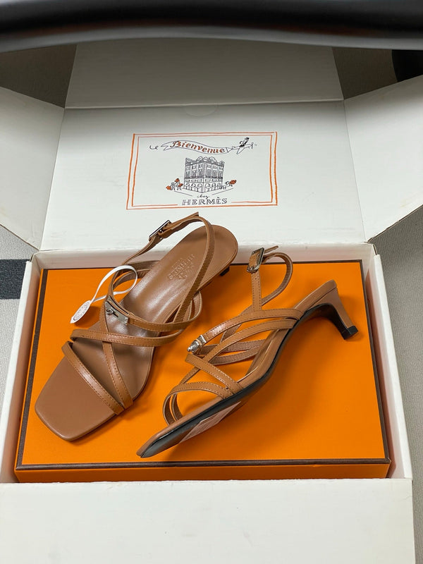 HM Muse Sandal 40 Brown in Calfskin 593821