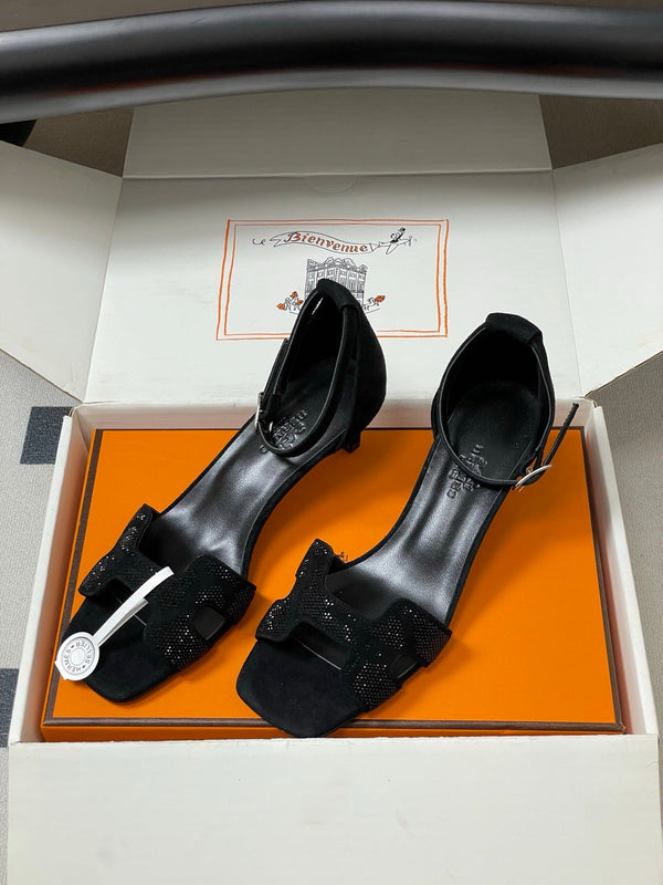HM Joy Sandal 40 Black in Suede 593809