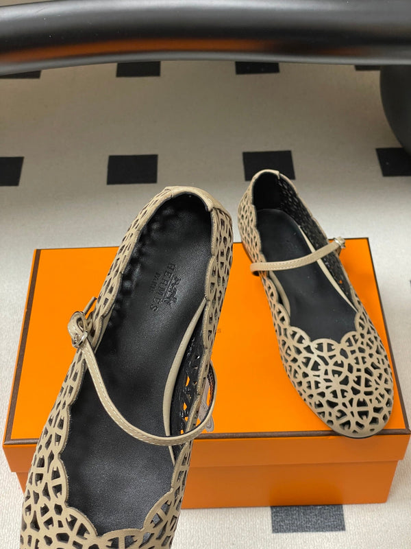 HM 26S Meli Ballet Flats Beige in Cowhide 593800