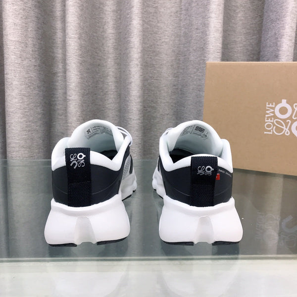Loewe x on Angpao Couple Running Sneakers White Black Nylon Calfskin 597423