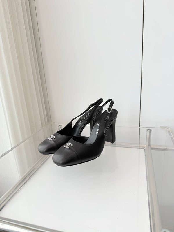 Chanel 26 High Heels Black 90 in Lambskin 597388