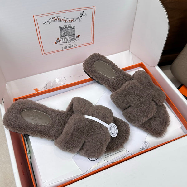 HM Oran Sandal Taupe Wool 598205
