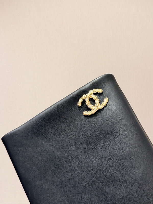 Chanel 26 Newest Runway Style Riding Black Boots in Cowhide 598318