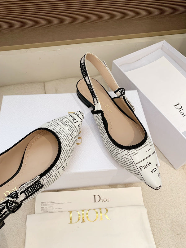 CD J'Adior Strappy Open Back Sandals White in Sheepskin 598120