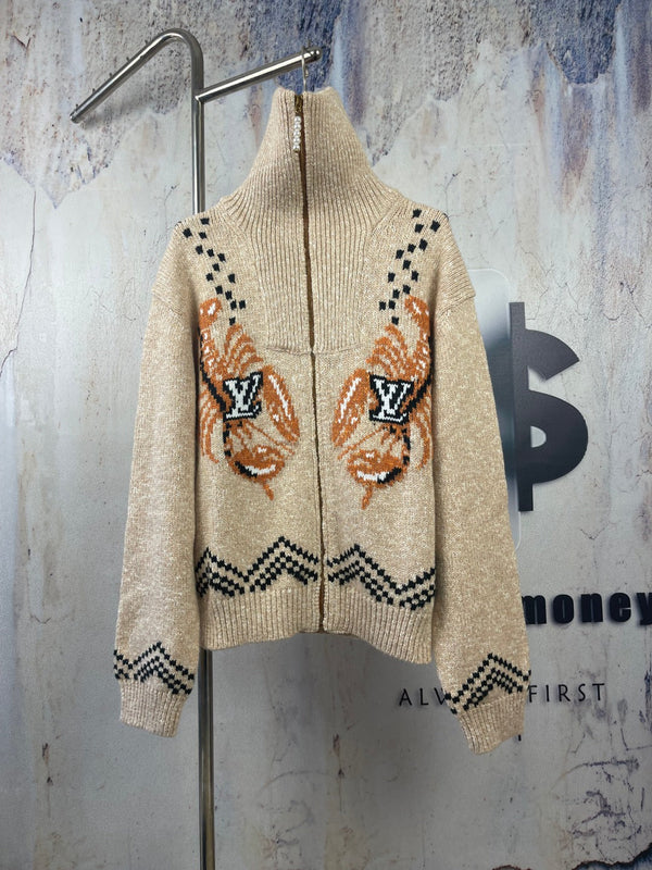 Louis Vuitton 25FW Nigo Collaboration Lobster Cherry Blossom Wool Cardigan 494077