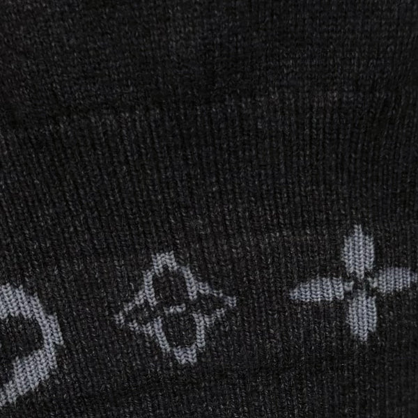 LV Jacquard Zipper Stand Collar Knit Sweater 493382