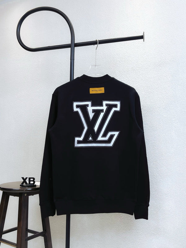 LV Crew Neck Sweatshirt with Embroidered Logo Lettering 493380