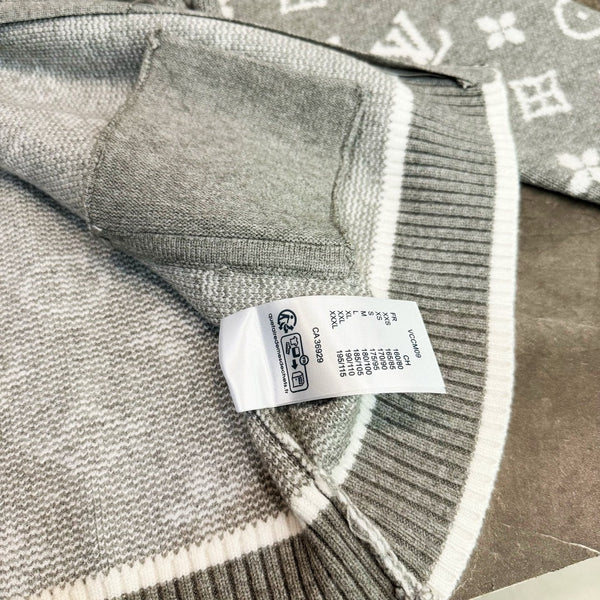 LV All-over Monogram Stand Collar Wool Knit Sweater 493348