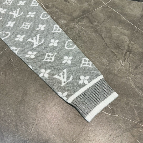 LV All-over Monogram Stand Collar Wool Knit Sweater 493348
