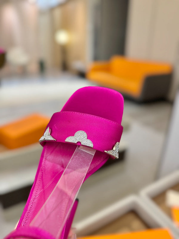 LV Swing Platform Sandal 11cm Pink Cow Patent Leather 600329