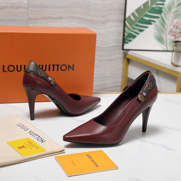 LV 26ss Legacy Pumps 95 Monogram Burgundy in Cowhide 600652