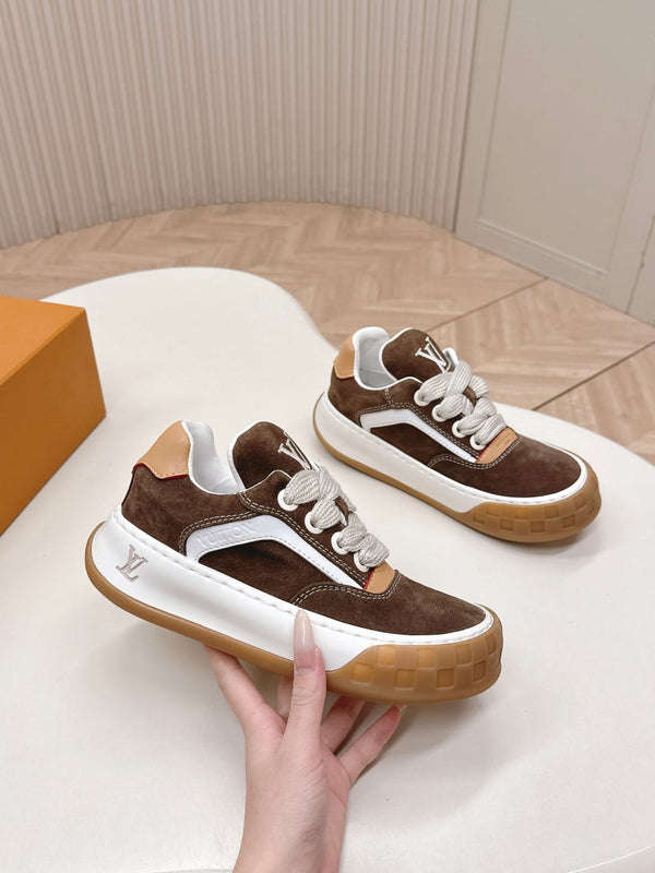 LV 2026 Tilted Sneaker Brown Suede 600684