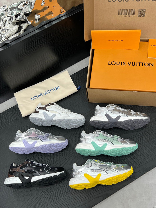 LV 26 Olympia Sneaker Yellow Silver Metallic in Fabric Mesh 600745 (Copy)