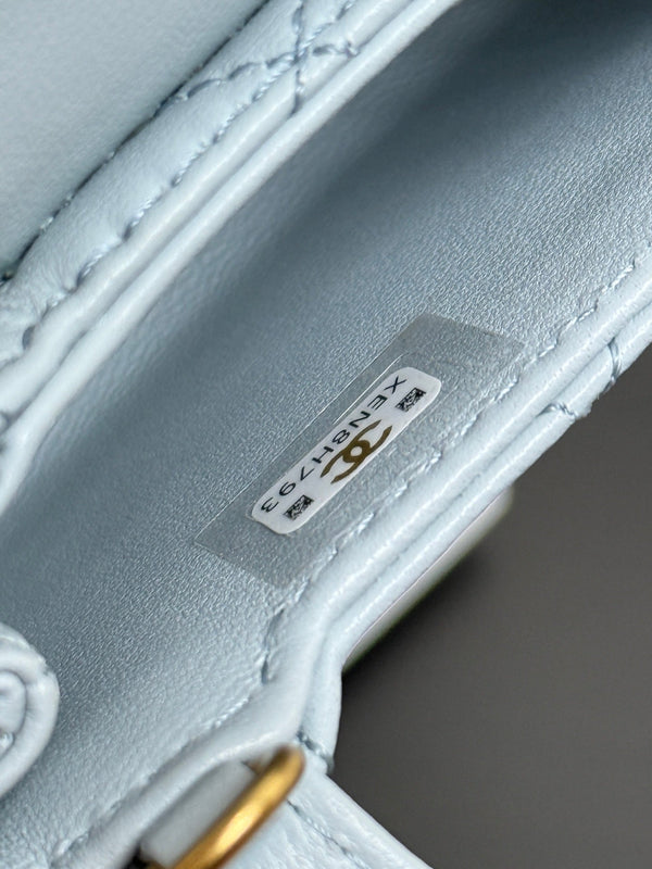 CC 26 Mini Kelly Bag 10 Blue in Sheepskin