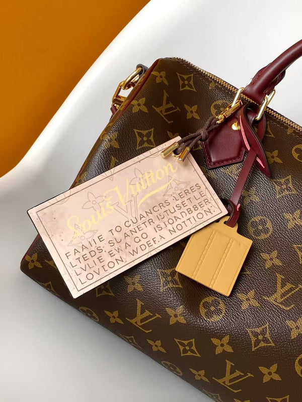 LV Speedy Soft 30 Boho Handbag Brown in Monogram Canvas 278108